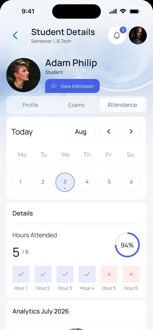 Student attendance with analytics