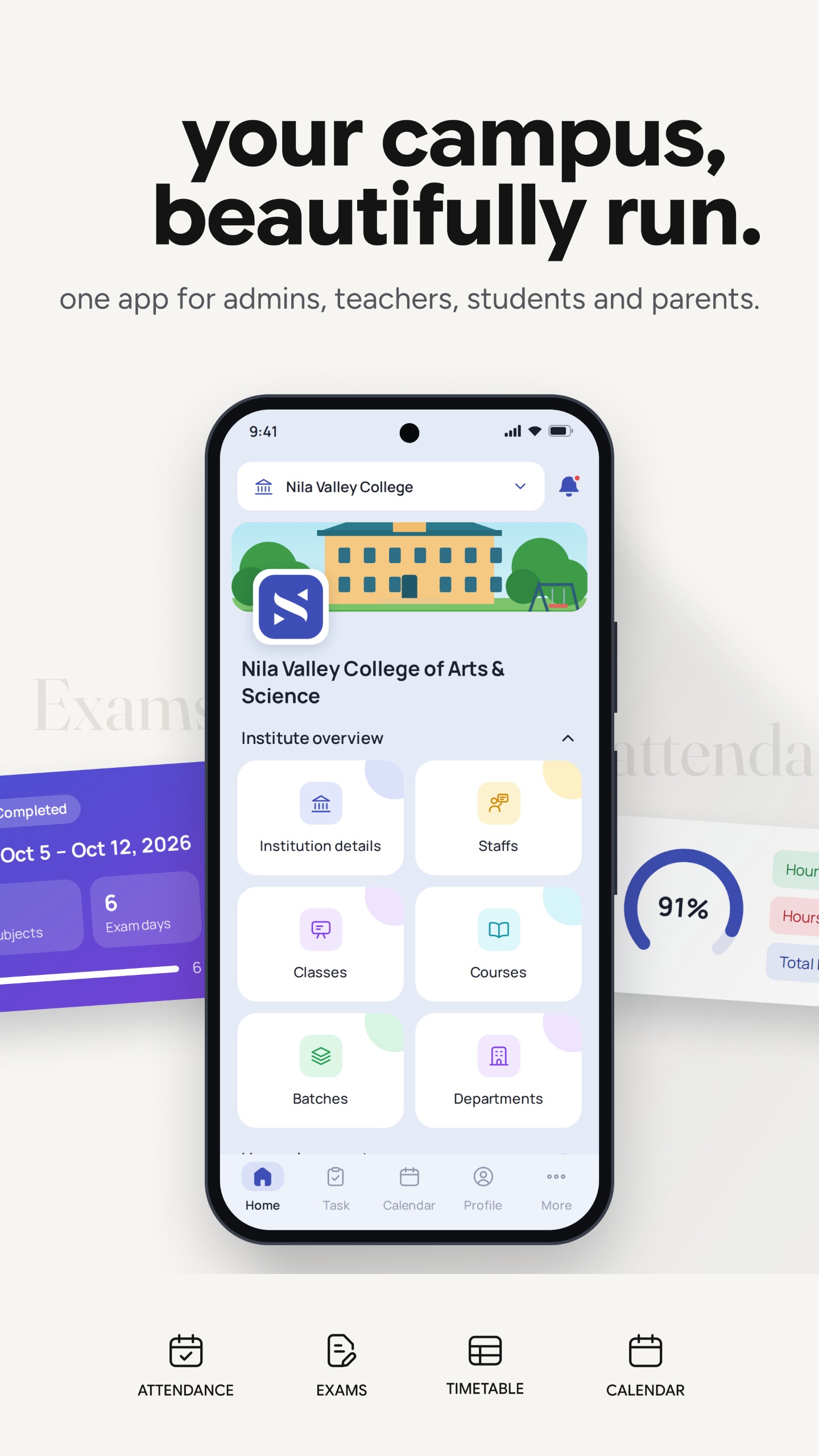 SchoolApp class overview screen